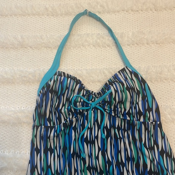Tropical escape tankini swimsuit top abstract geometric ovals women’s size 10 - Picture 8 of 15